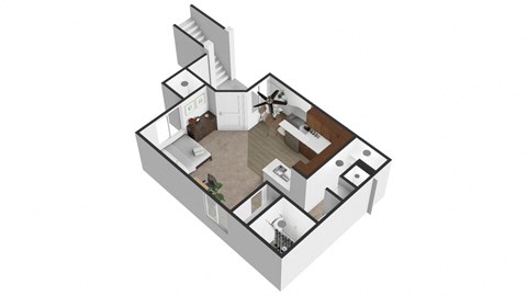 Floor plan for studio, 1 bath, 500 sqft